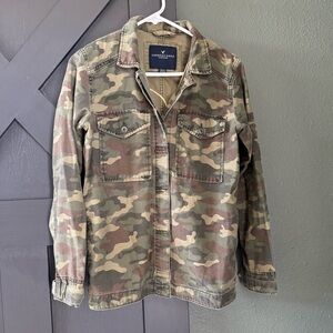 American Eagle Embroidered Nah Heart Camo Jacket